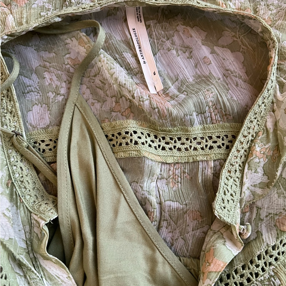 By Anthropologie Long Sleeve Sheer Hanky-Hem Midi Dress - Picture 13 of 13